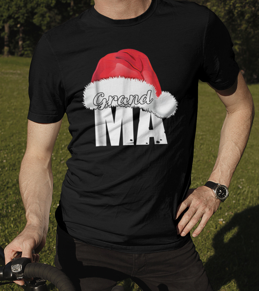 Grandma Christmas Santa Hat Family T-Shirt