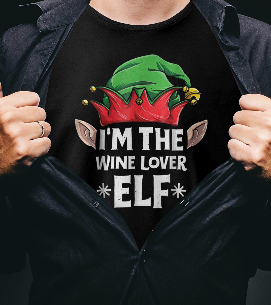 I'm The Wine Lover Elf Christmas Family Matching T-Shirt