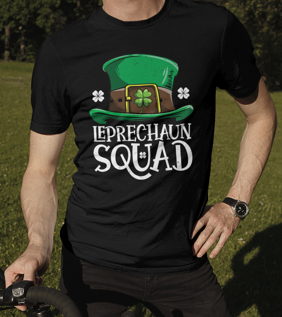 Leprechaun Squad St Patricks Day Costume12 Green Hat Clover Shamrock T-Shirt