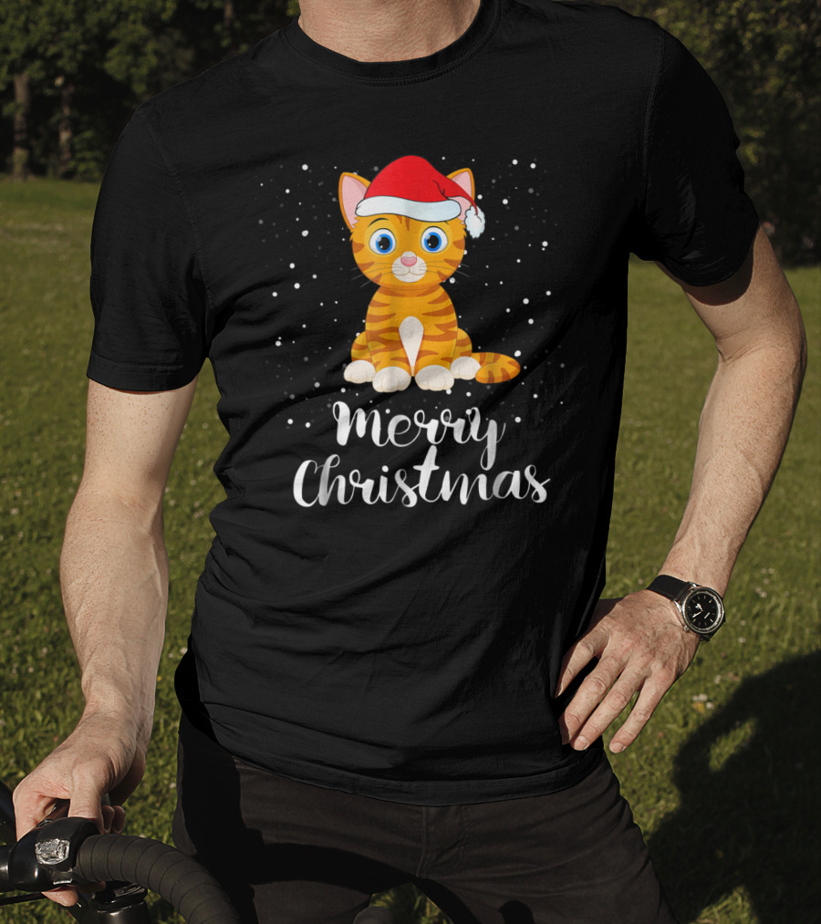 Merry Christmas Cat Funny Christmas Matching Family Group T-Shirt