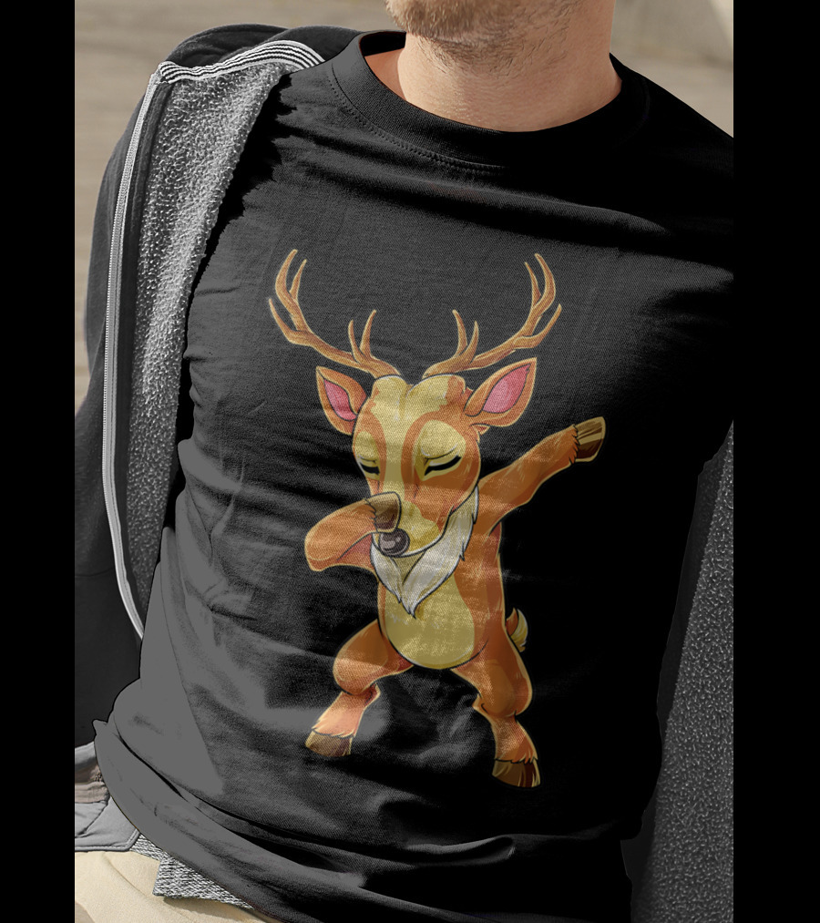 Christmas Reindeer Dabbing Boys Fun T-Shirt