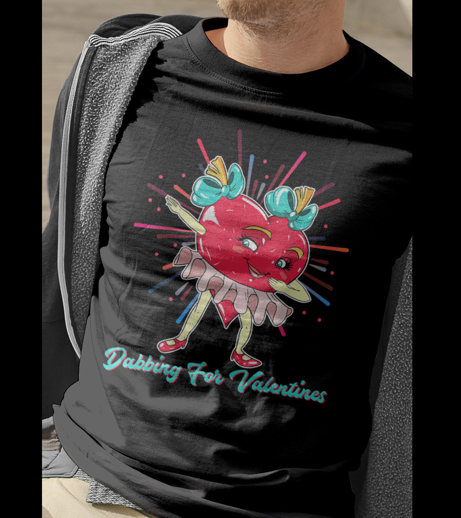 Dabbing For Valentines Heart Girl T-Shirt
