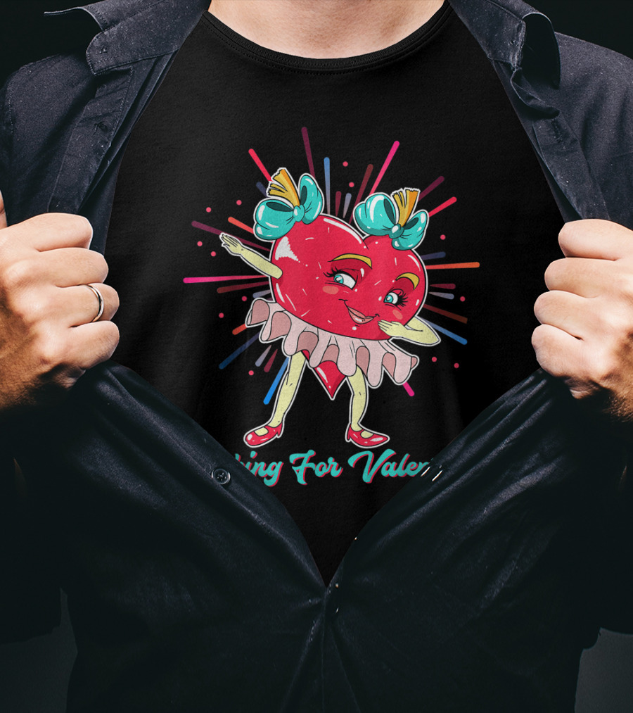 Dabbing For Valentines Heart Girl T-Shirt