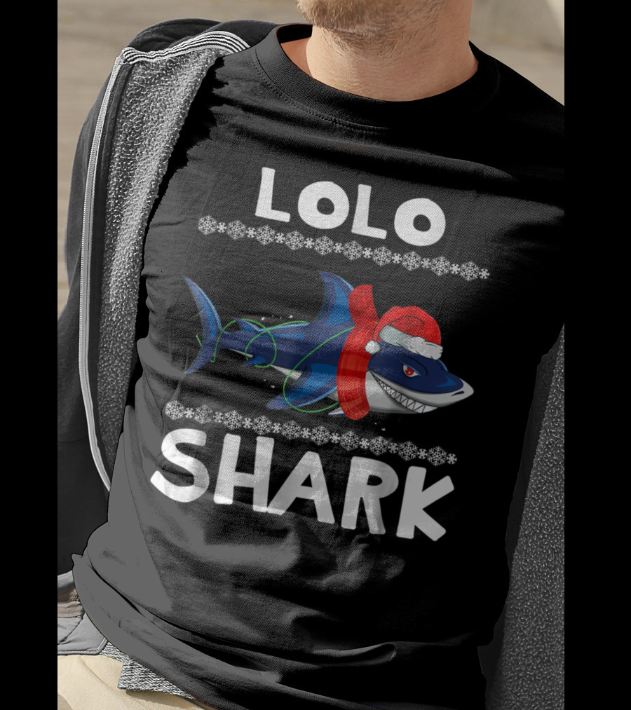 Lolo Shark Santa Ugly Christmas Family T-Shirt