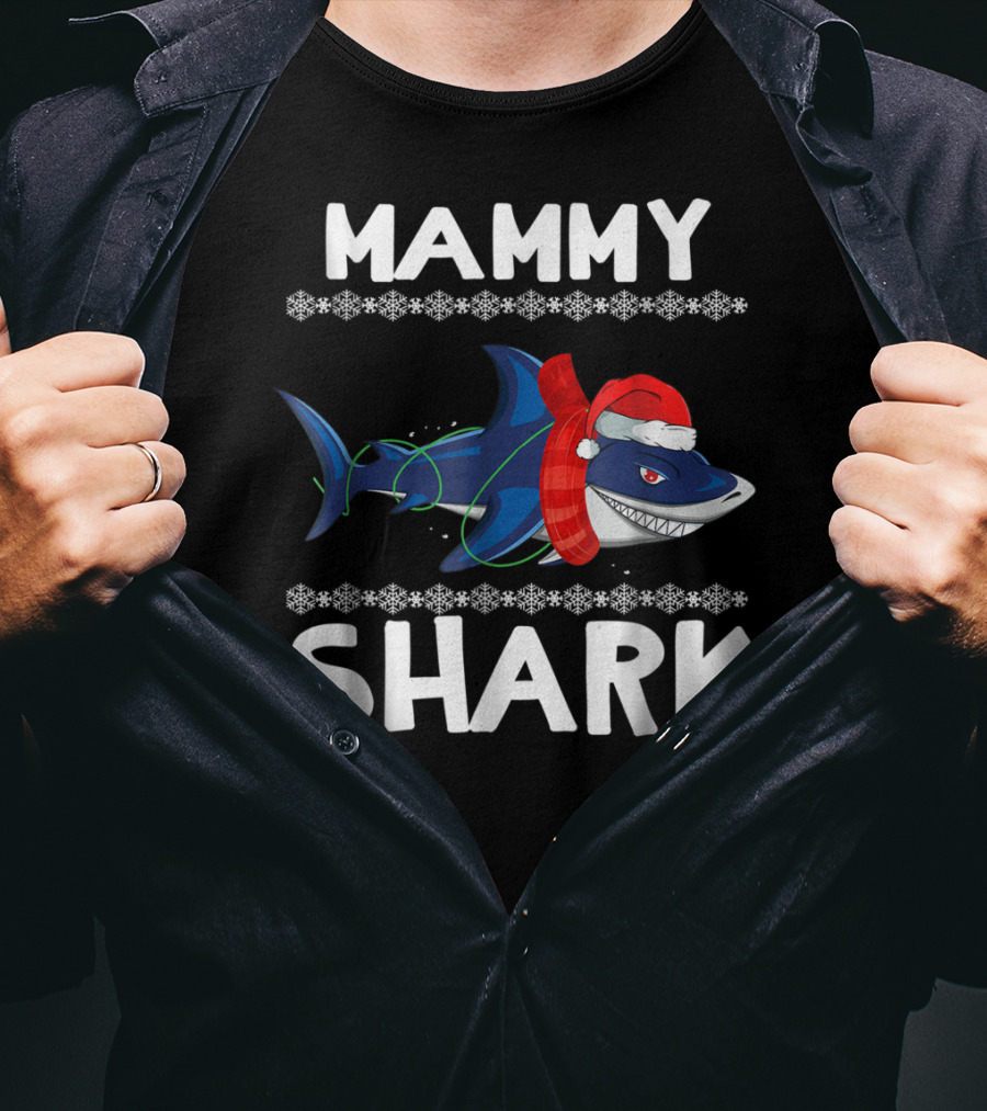Mammy Shark Christmas Family Holiday T-Shirt