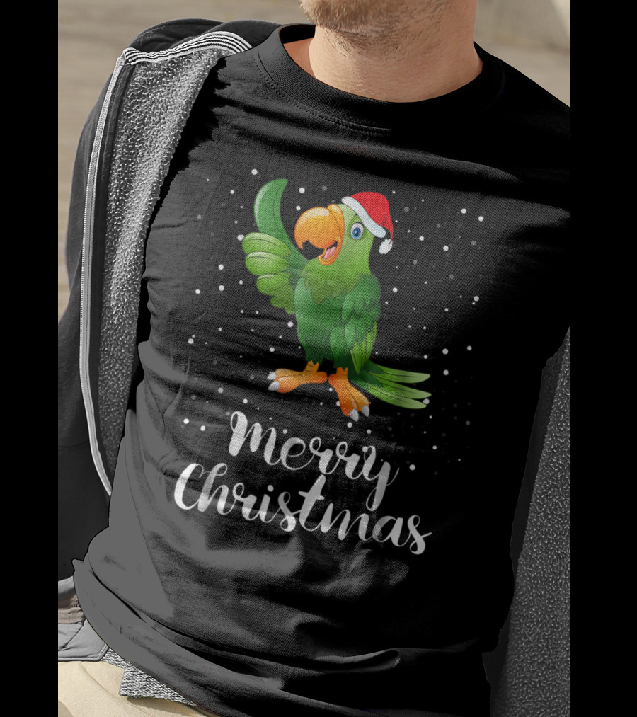 Merry Christmas Parrot Funny Matching Family Group T-Shirt