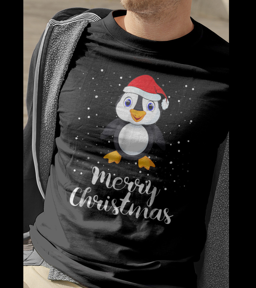 Merry Christmas Penguin Family Group Matching T-Shirt