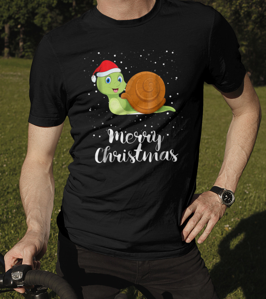 Merry Christmas Snail Funny Matching Family Group T-Shirt