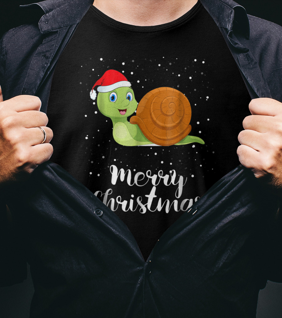 Merry Christmas Snail Funny Matching Family Group T-Shirt