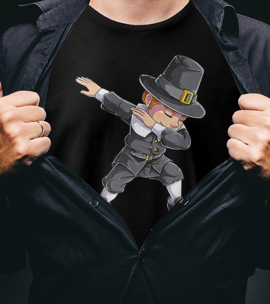 Thanksgiving Dabbing Pilgrim Boy Dab Pose T-Shirt