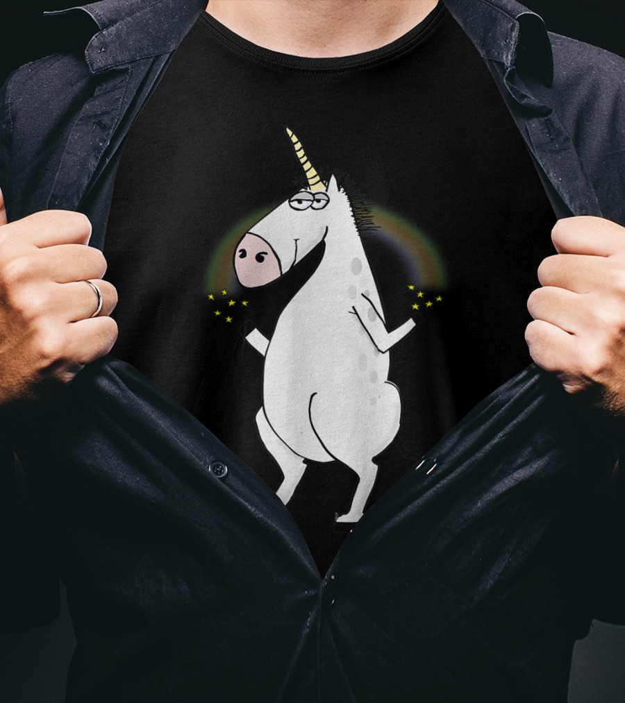 Party Unicorn Loves To Dance Hard To Electro Music With Sparkling Rainbow Vibes T-Shirt