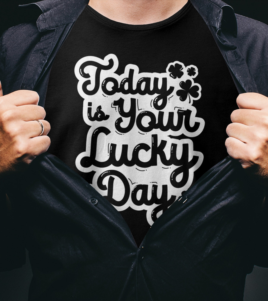 Today Is Your Lucky Day St Patricks Day Boys Girls Clover T-Shirt