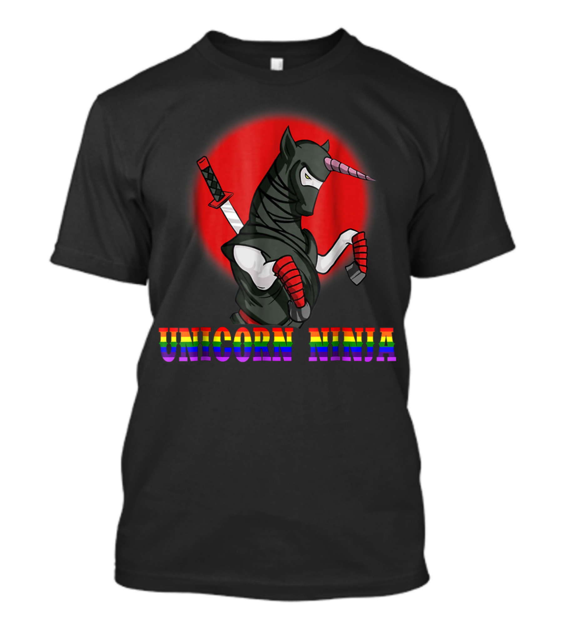 Unicorn Ninja Funny Cool Martial Arts Fighter Rainbow T-Shirt