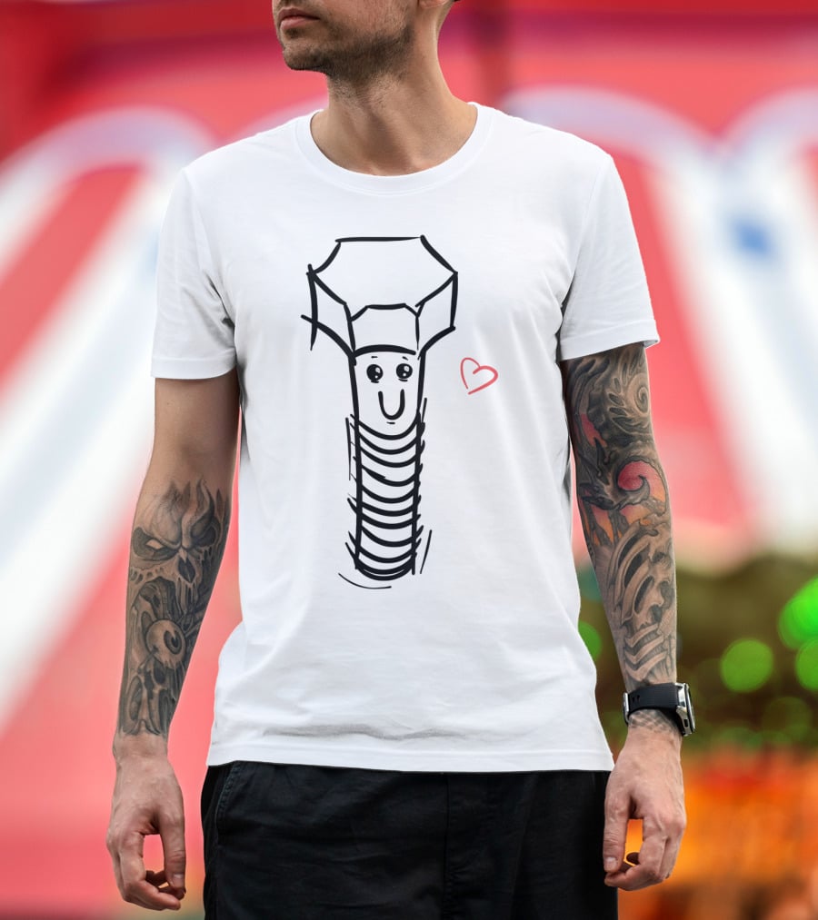 Valentines Day Heart Smiling Screw For Her Him Girls Boys T-Shirt