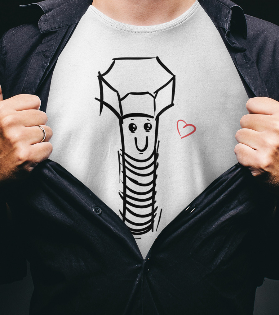 Valentines Day Heart Smiling Screw For Her Him Girls Boys T-Shirt