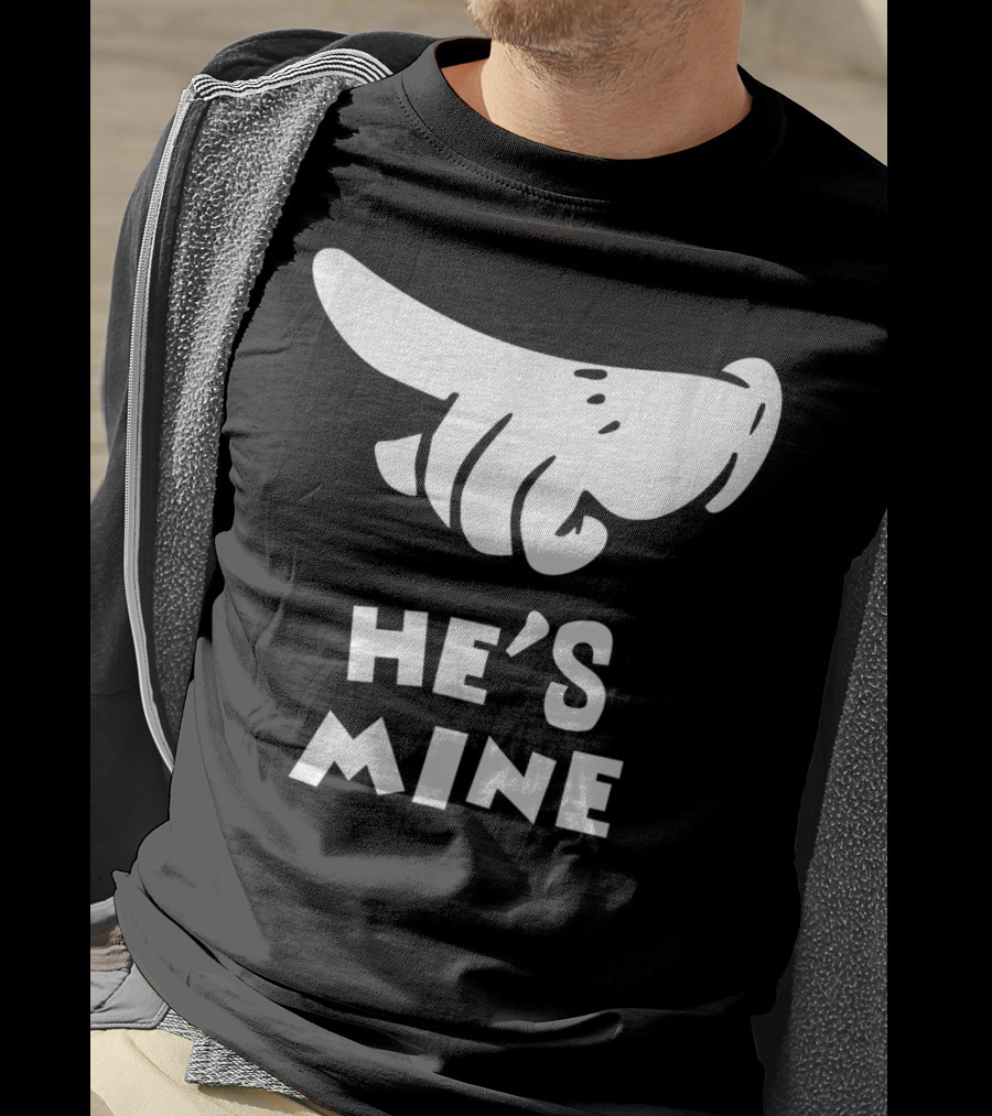 Valentines Day He's Mine Couples Hand Design 15 T-Shirt