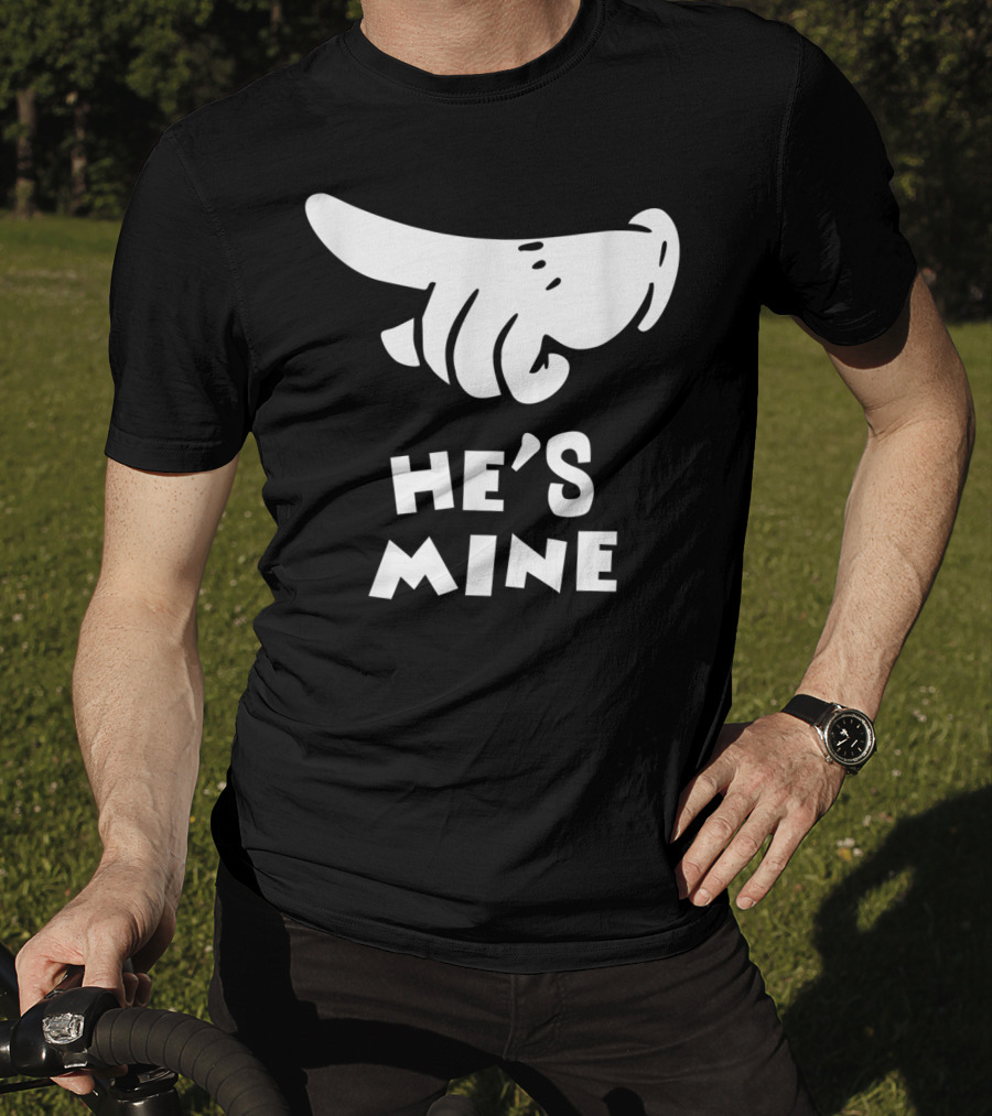 Valentines Day He's Mine Couples Hand Design 15 T-Shirt
