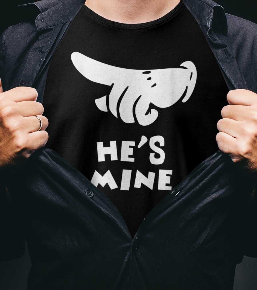 Valentines Day He's Mine Couples Hand Design 15 T-Shirt