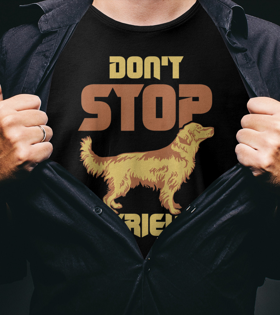 Vintage Don't Stop Retrievin' Golden Retriever T-Shirt