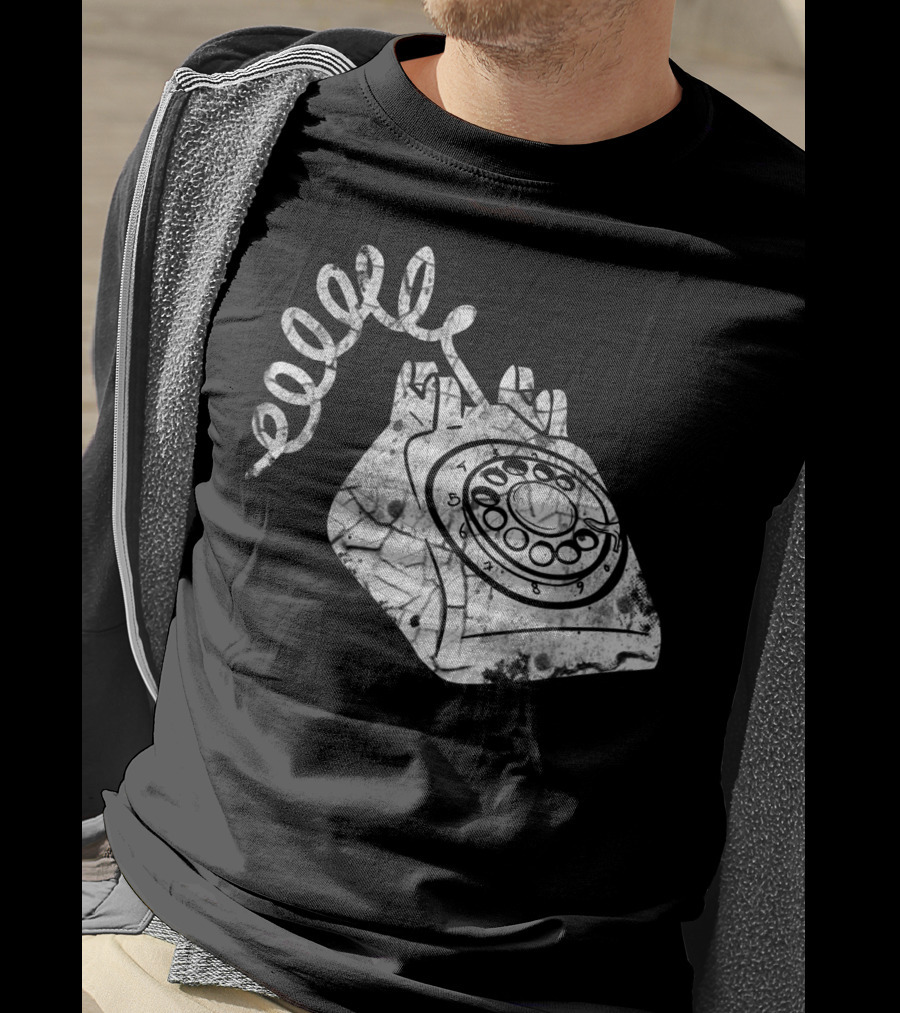 Vintage Phone Valentines Day Girls Boys Retro Rotary Telephone T-Shirt