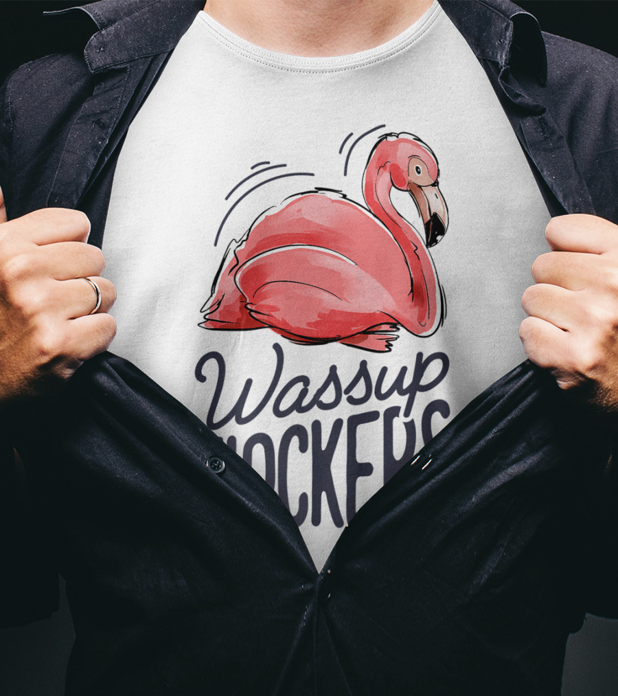 Wassup Flockers Pink Flamingo Lovers Funny Summer Flockers 14 T-Shirt