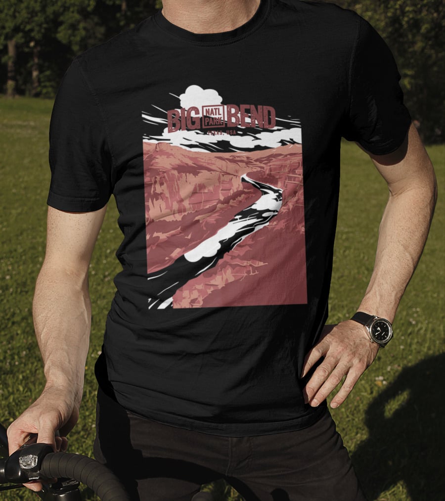 Big Bend National Park Texas USA Vintage Natl Park River Scene T-Shirt