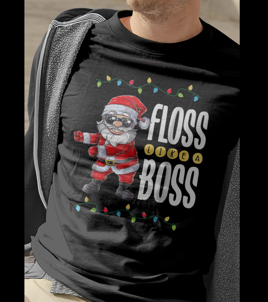 Christmas Santa Floss Like A Boss Flossing 8 Dance Lights T-Shirt
