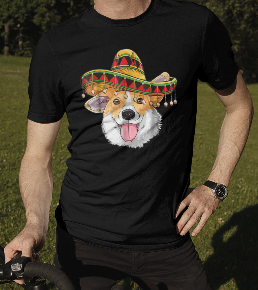 Cinco De Mayo Corgi Kids Boy Girl Sombrero Hat T-Shirt