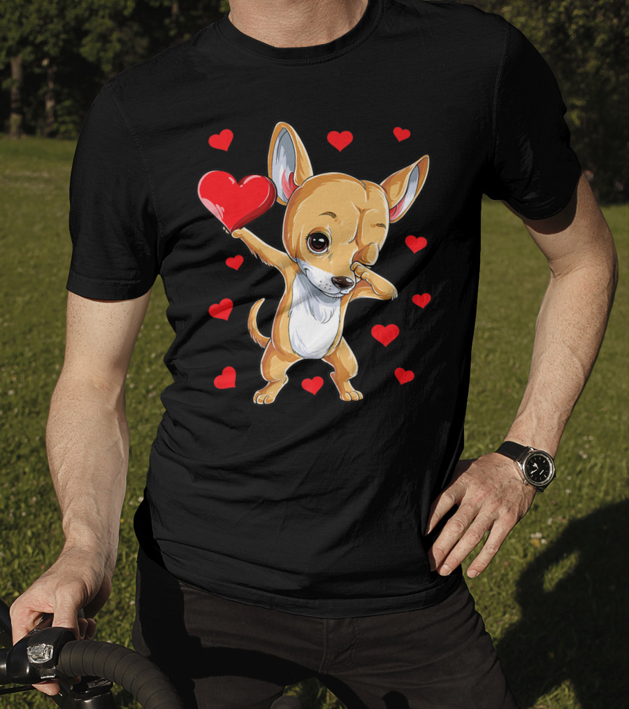 Dabbing Chihuahua Valentines Day Dog Lover Heart Boys4 T-Shirt