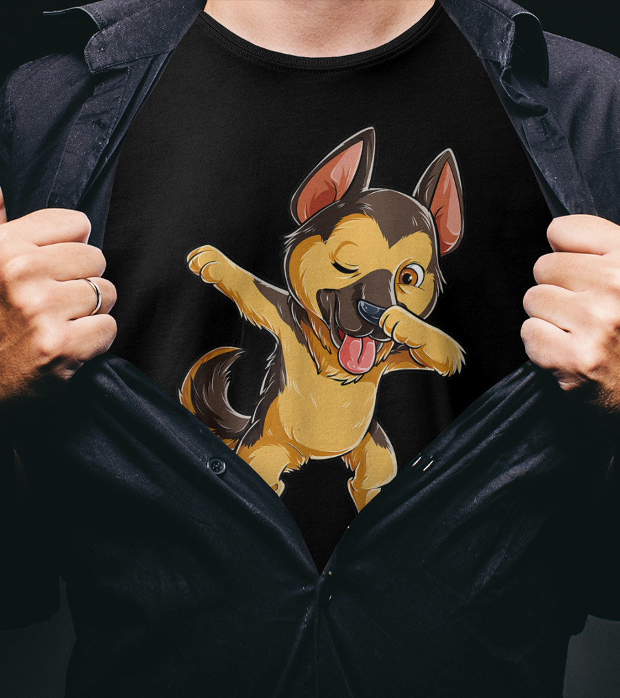 Dabbing German Shepherd Puppy Dance Boys Lover16 T-Shirt