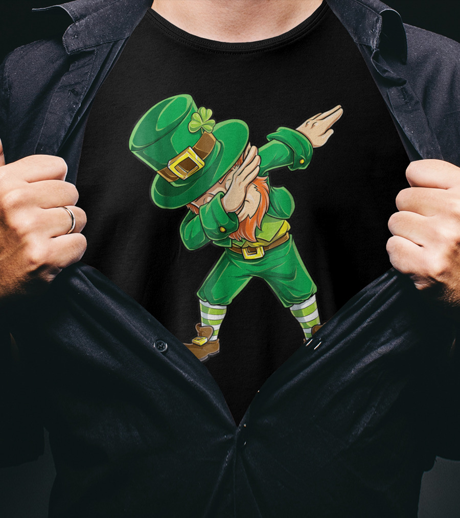 Dabbing Leprechaun St Patricks Day Boys Dab20 Dance Pose T-Shirt