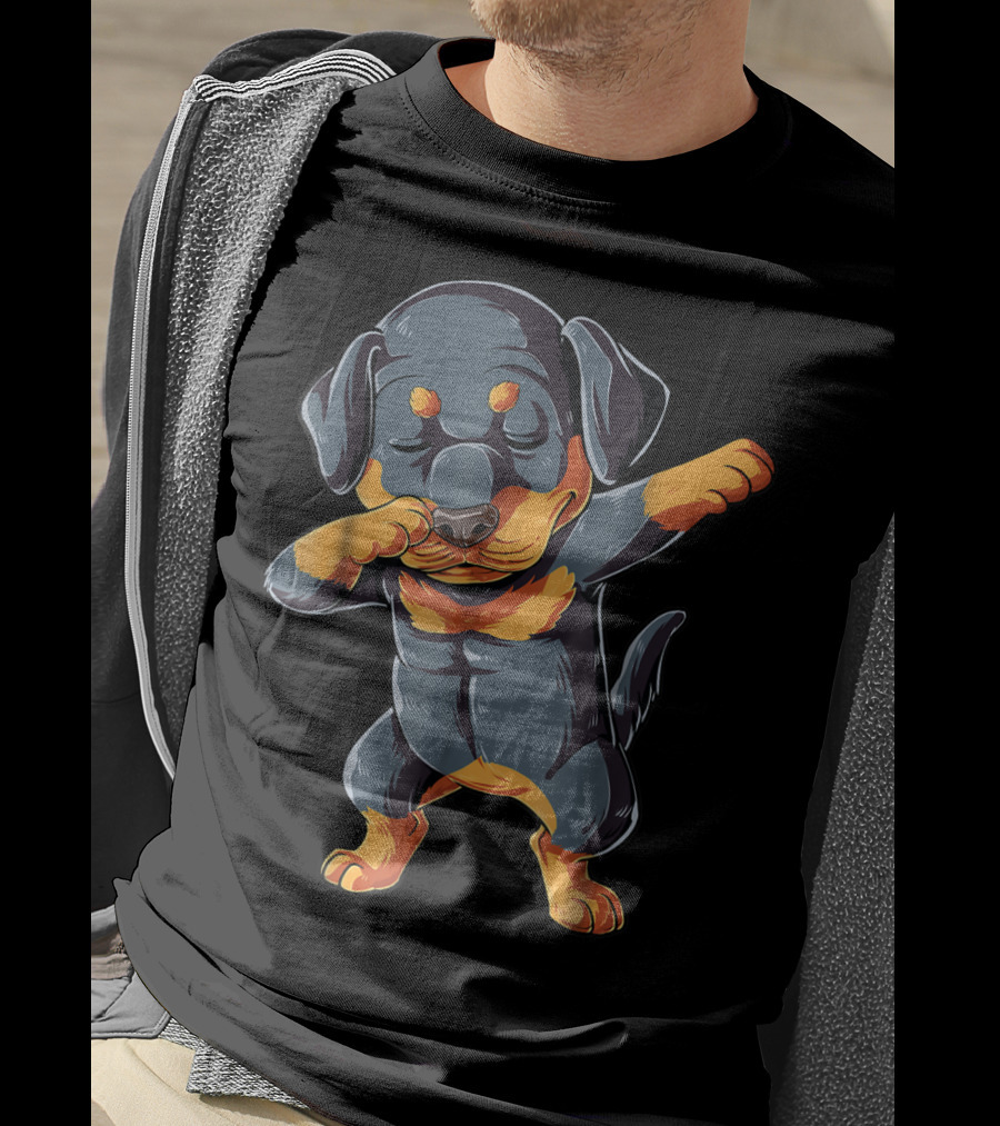Rottweiler Dab Dance Puppy Kids Boys Lovers 13 T-Shirt
