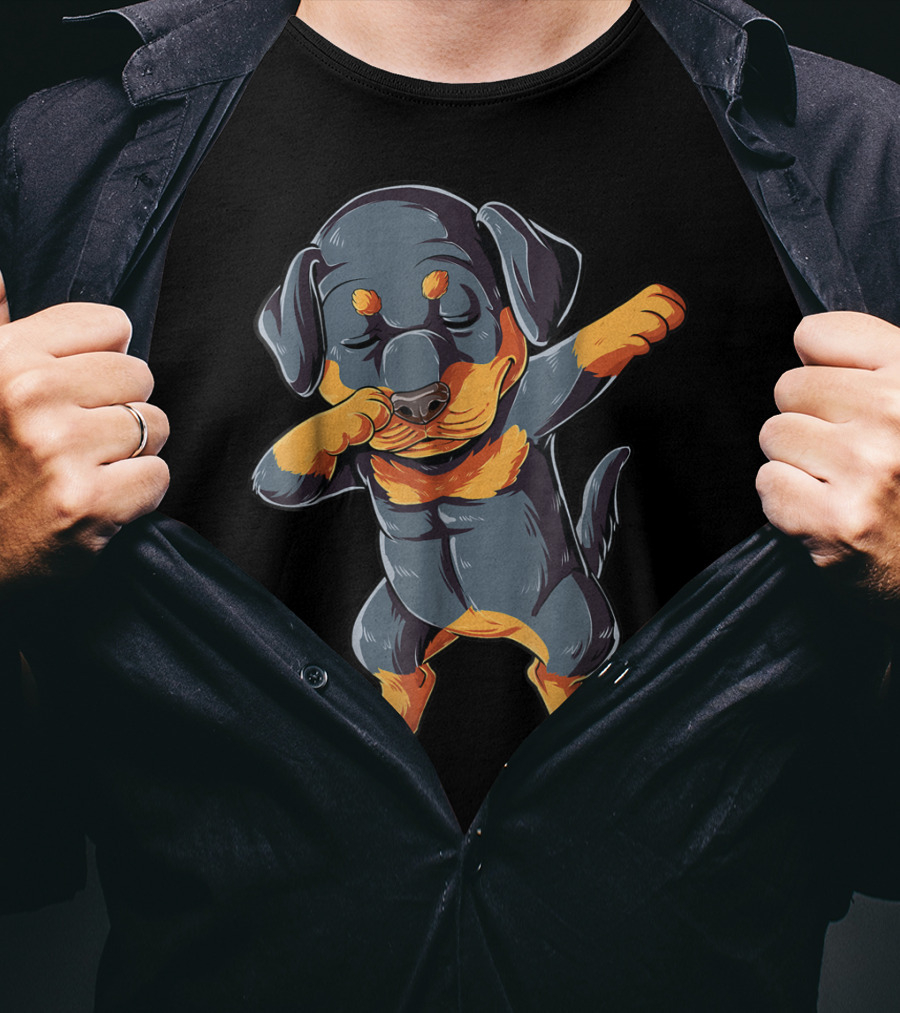 Rottweiler Dab Dance Puppy Kids Boys Lovers 13 T-Shirt