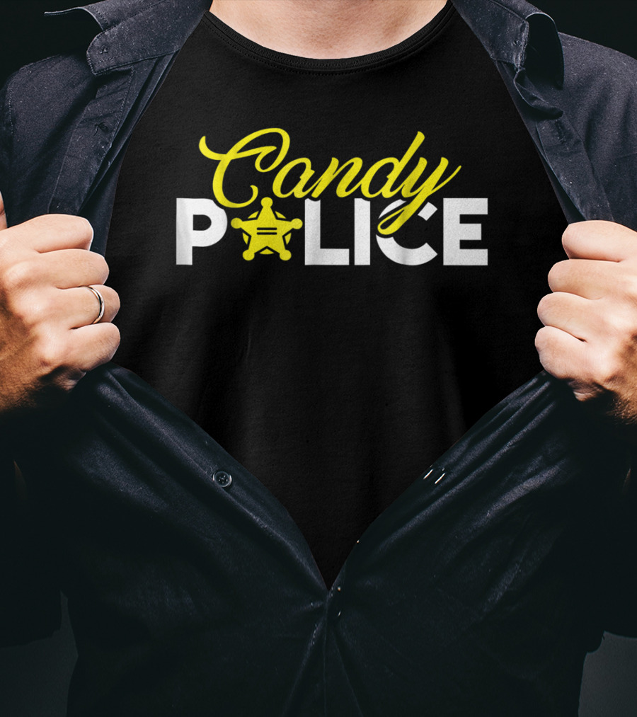 Candy Police Halloween Badge Humor T-Shirt