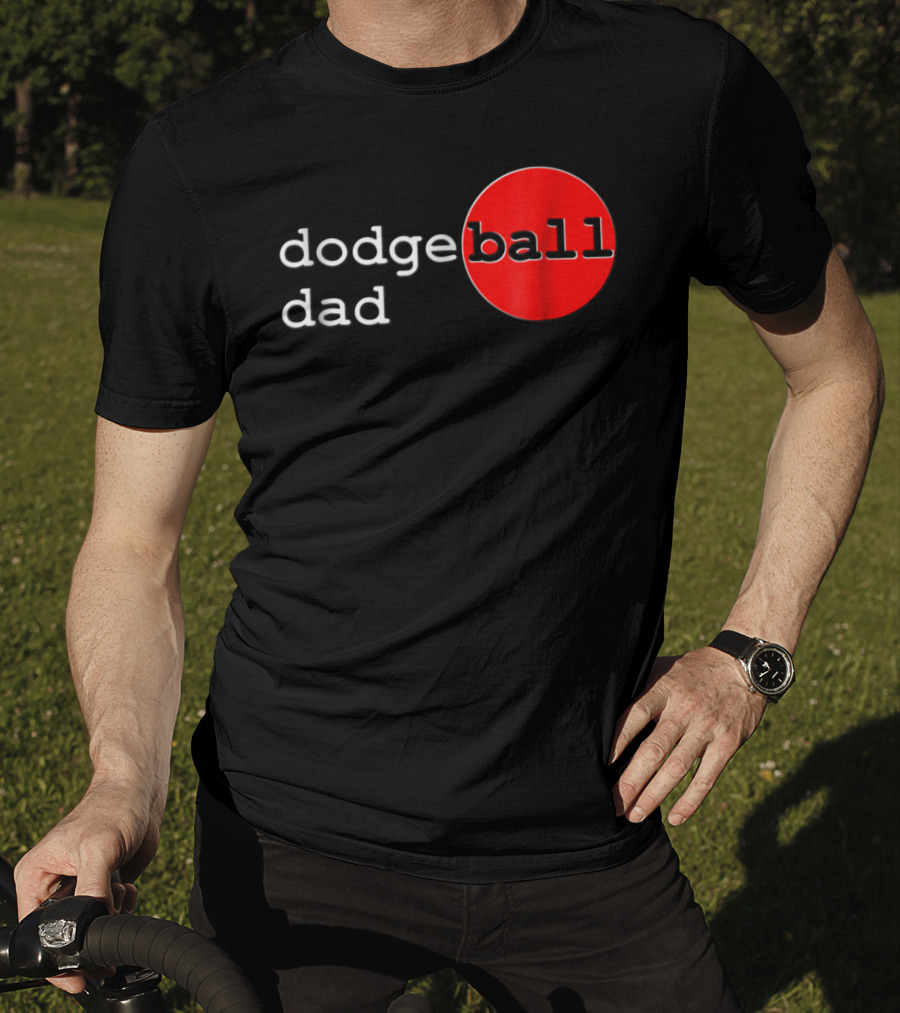 Dodgeball Dad Father Dodge Ball Parent Red Ball T-Shirt