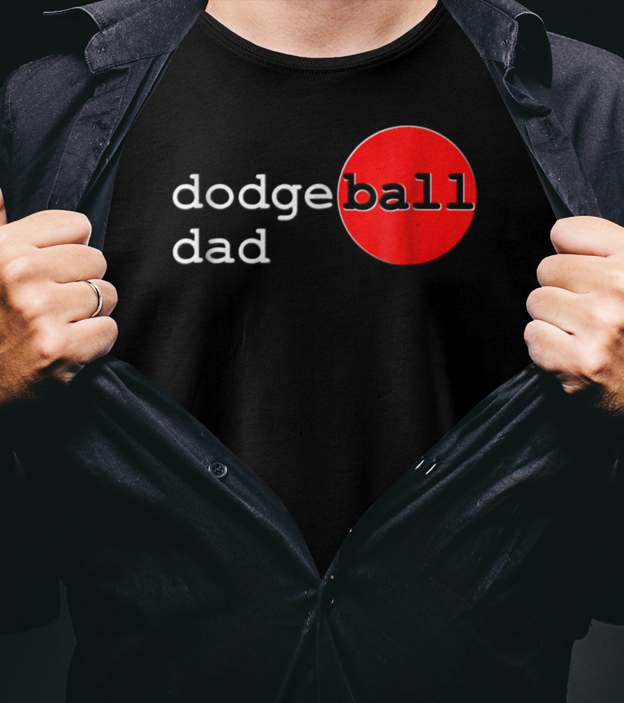 Dodgeball Dad Father Dodge Ball Parent Red Ball T-Shirt