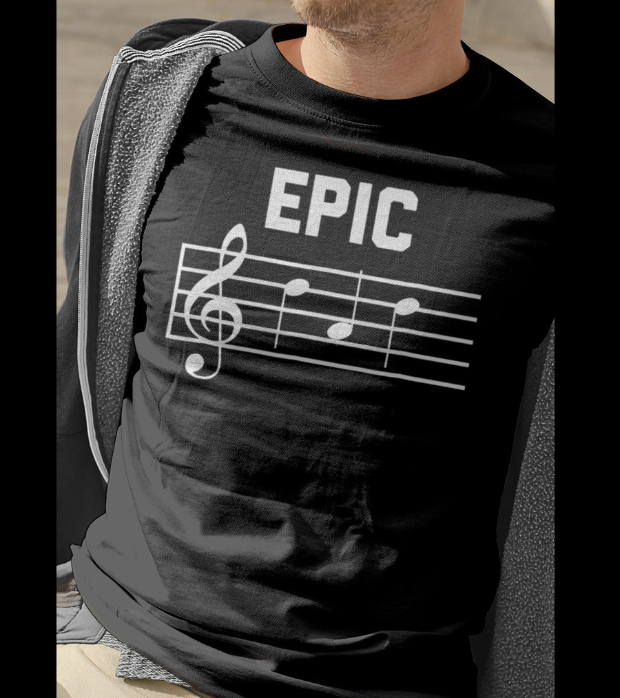Epic Dad Musician Fathers Musical Notes Clef Melody T-Shirt