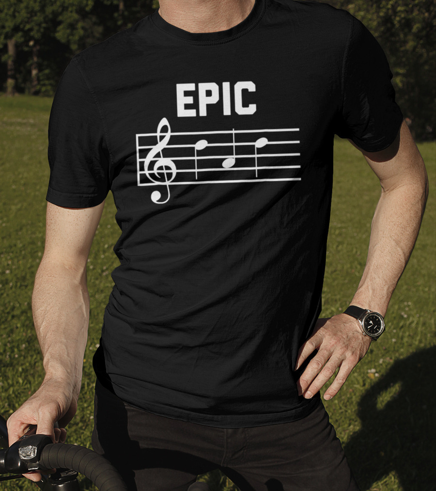 Epic Dad Musician Fathers Musical Notes Clef Melody T-Shirt