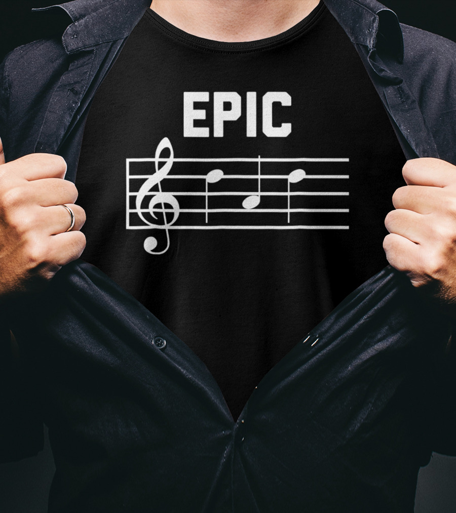 Epic Dad Musician Fathers Musical Notes Clef Melody T-Shirt