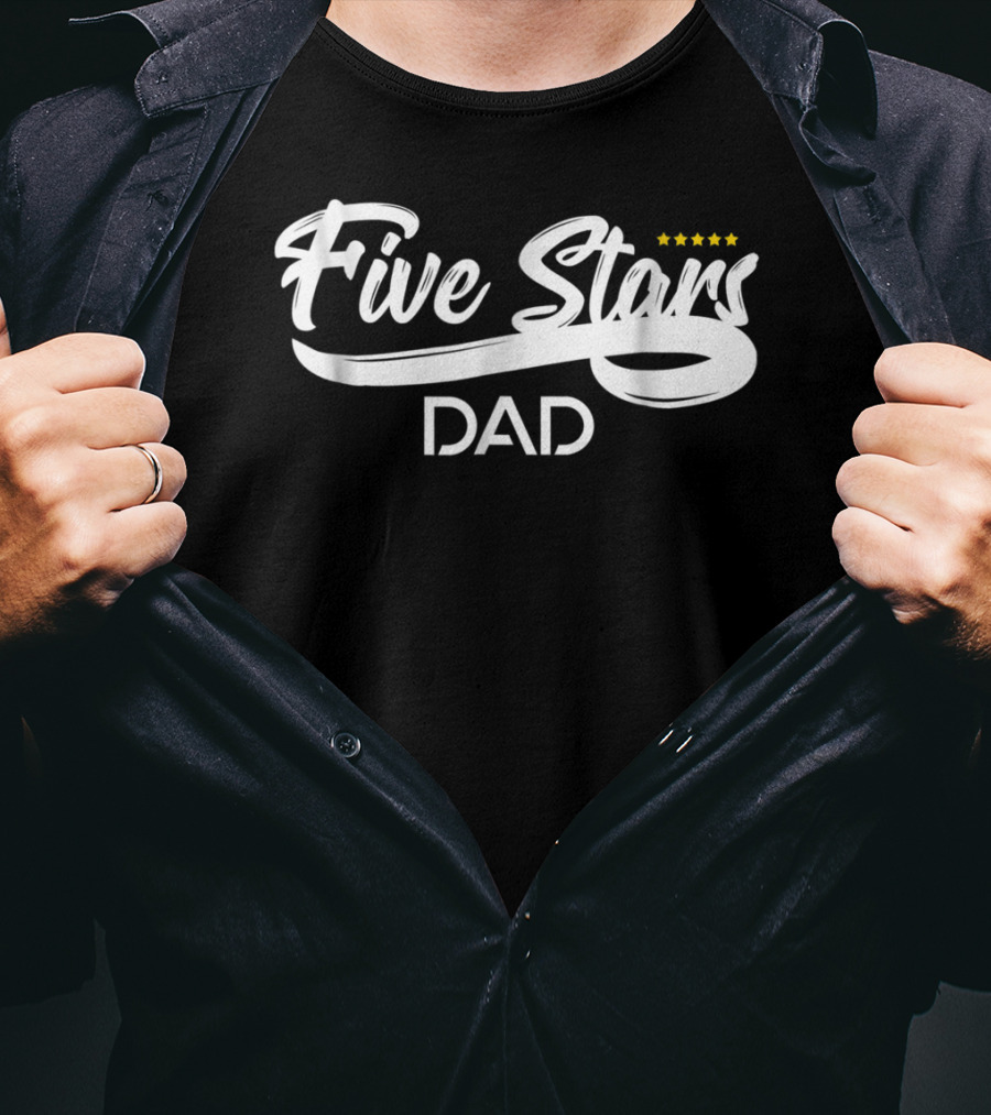 Five Stars Dad Father's Day Gift Rating T-Shirt