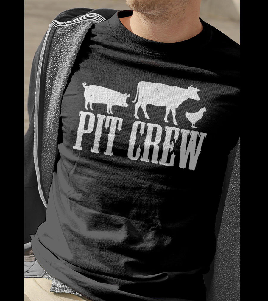 Funny BBQ Smoker Father Dad Grill Pit Crew Back Print43 T-Shirt