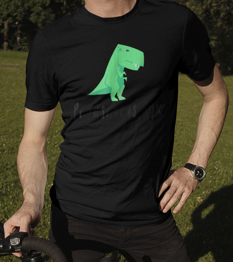 Papasaurus Rex Cute Dinosaur Dad Funny T-Shirt