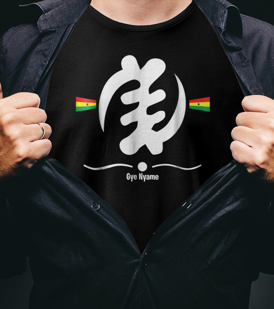 Ghana Flag Gye Nyame Adinkra Symbol Dad Kid93 T-Shirt