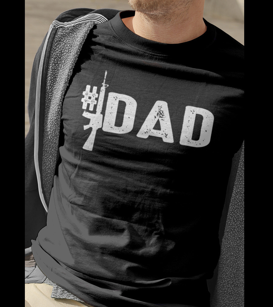 1 Dad Gun Army Rifle T-Shirt