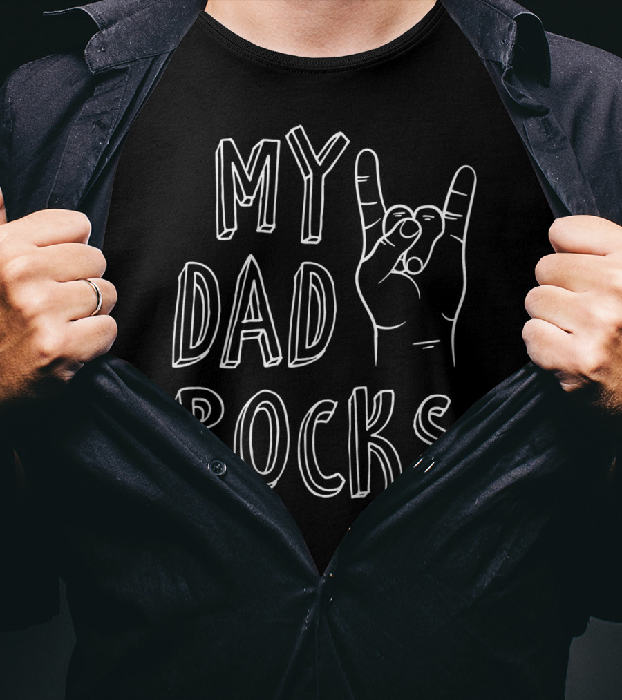 My Dad ROCKS Kids Premium Hand Gesture T-Shirt