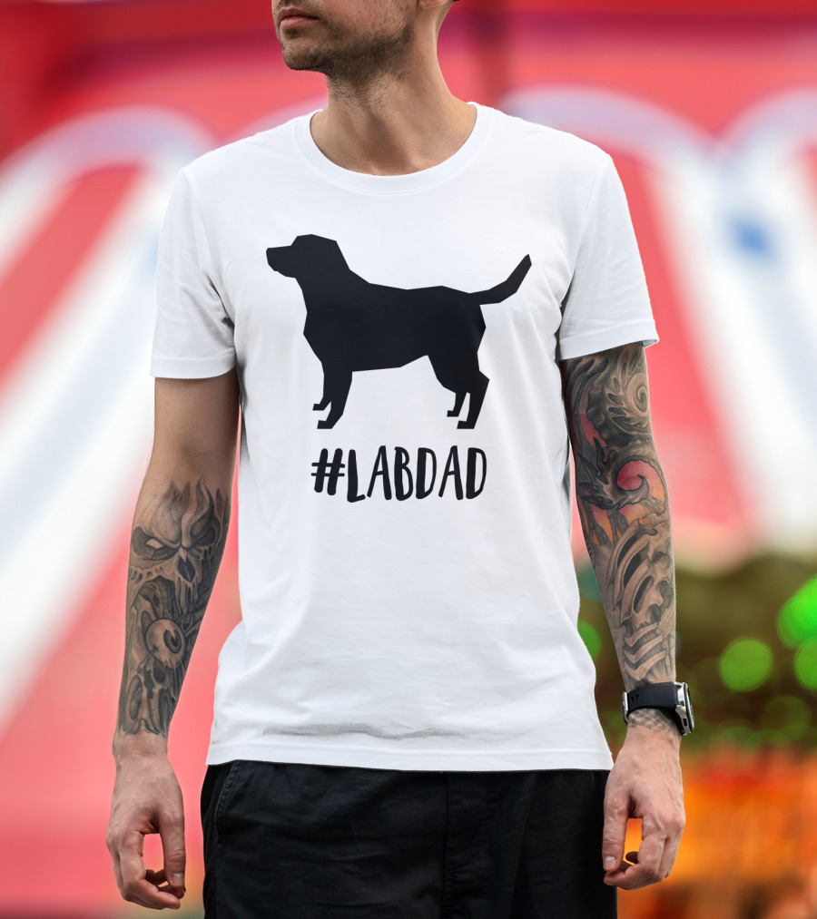 LABDAD Yellow Black Labrador Retriever Dog T-Shirt