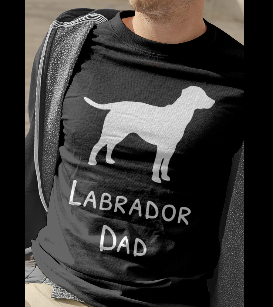Labrador Dad Silhouette Canine Father's Day T-Shirt