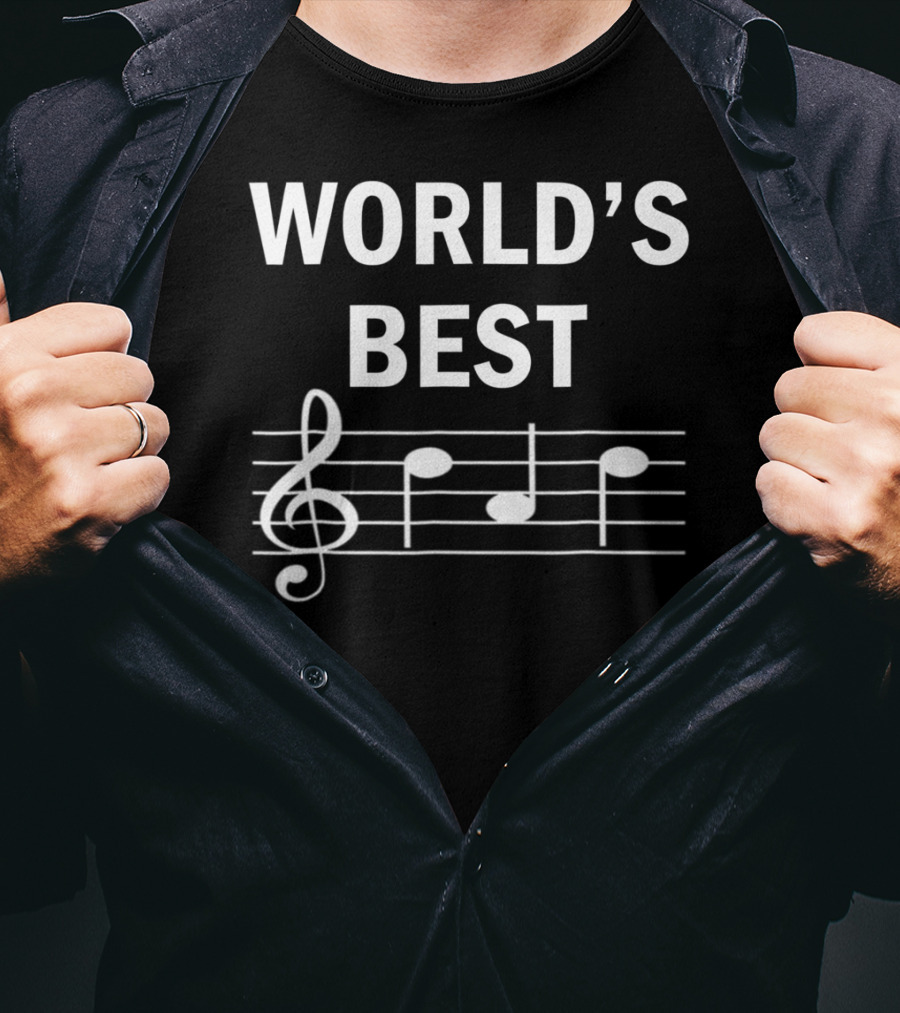 World's Best Dad Ever Treble Clef Musician T-Shirt