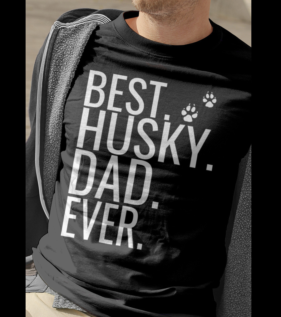 BEST HUSKY DAD EVER Mens Best Husky Dad Ever For Dog Lovers93 T-Shirt