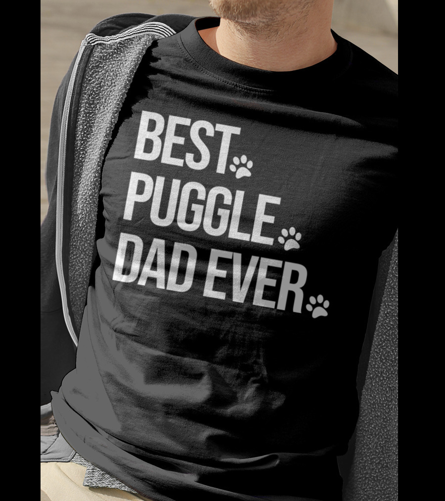 Best Puggle Dad Ever Paws T-Shirt